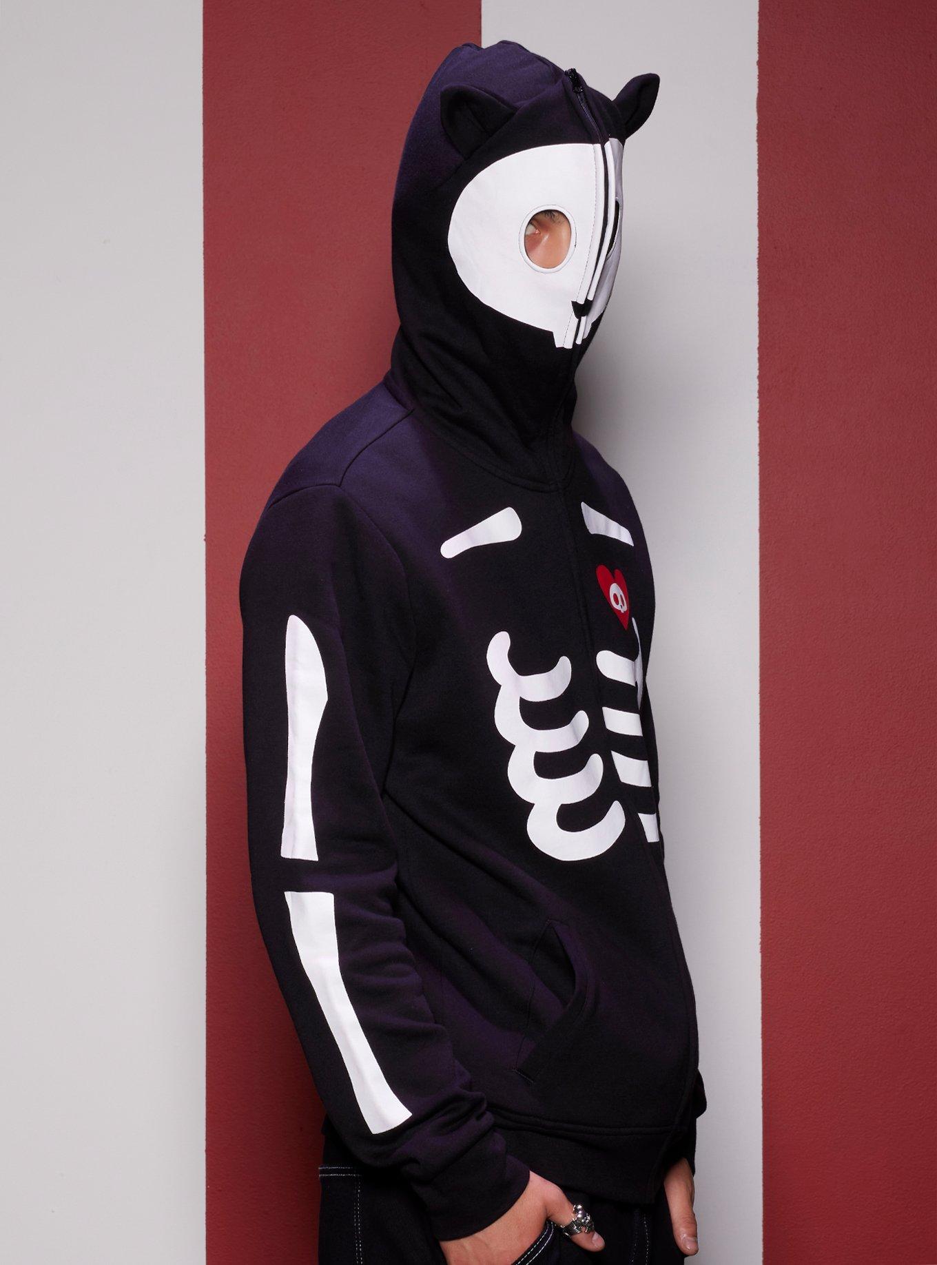 Skelanimals Kit The Cat Skeleton Hoodie, BLACK, alternate