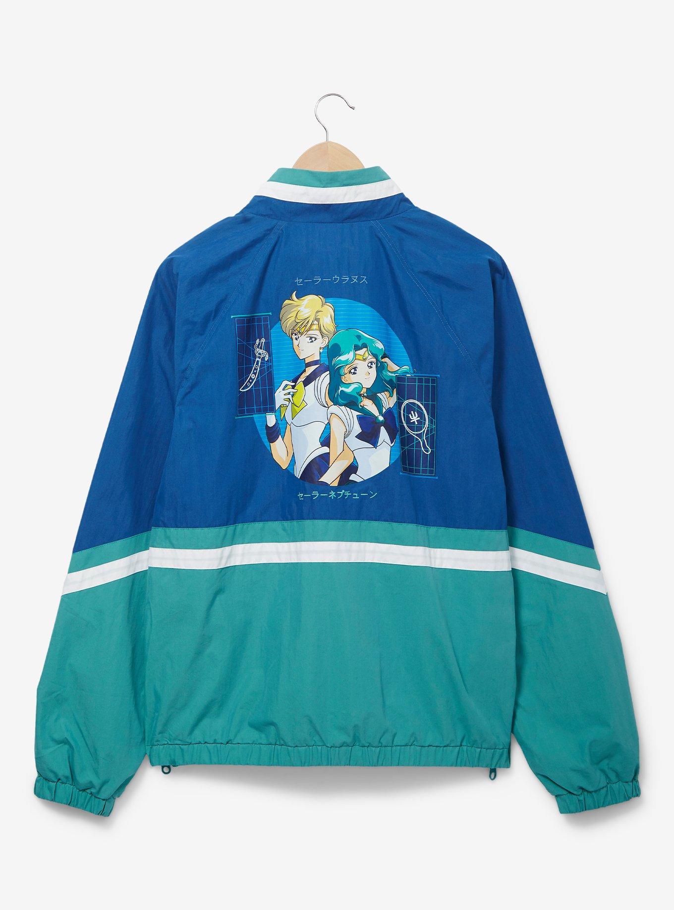 Pretty Guardian Sailor Moon Color Block Sailor Uranus & Sailor Neptune Windbreaker - BoxLunch Exclusive, BLUE, alternate