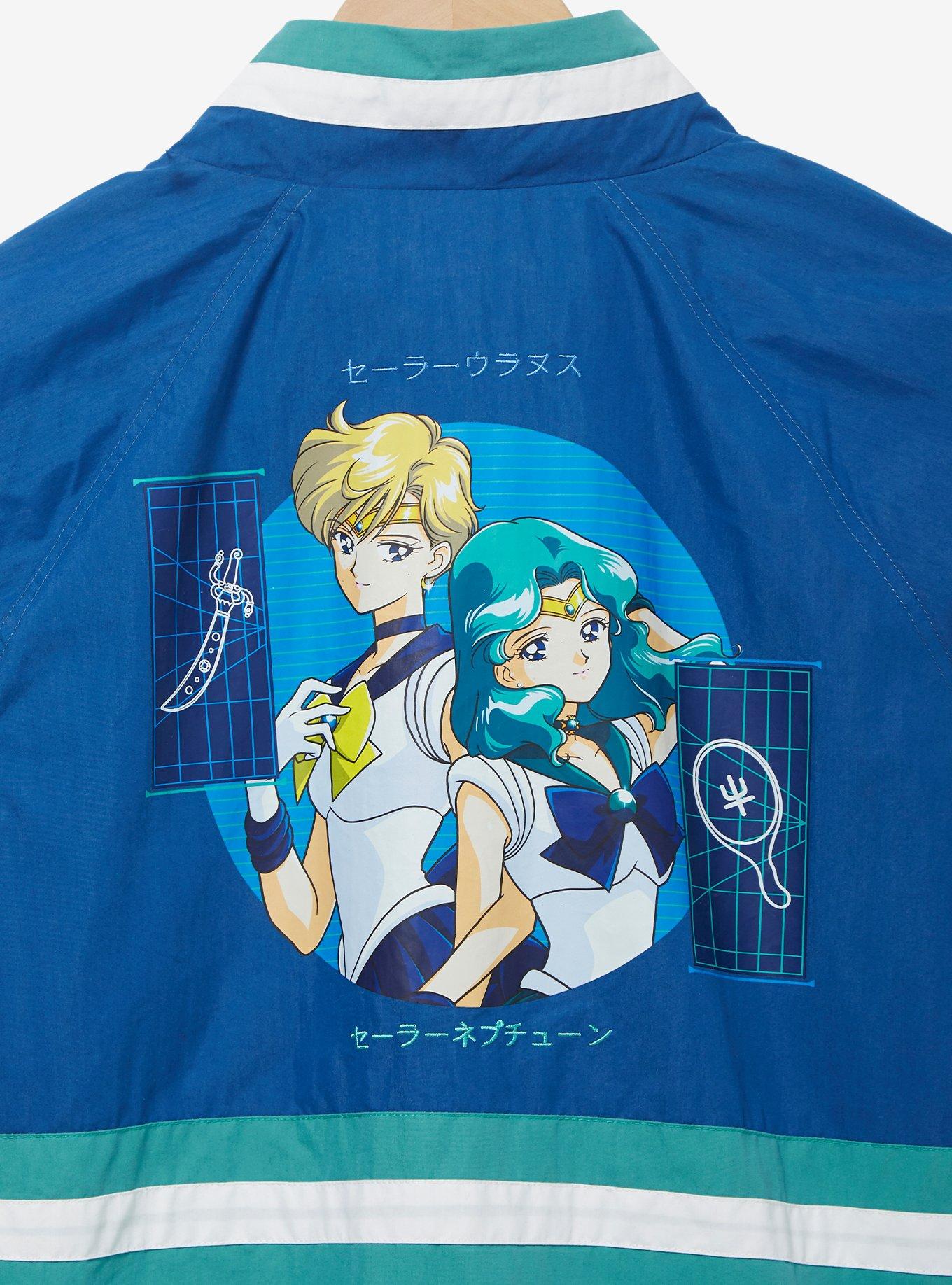 Pretty Guardian Sailor Moon Color Block Sailor Uranus & Sailor Neptune Windbreaker - BoxLunch Exclusive, BLUE, alternate