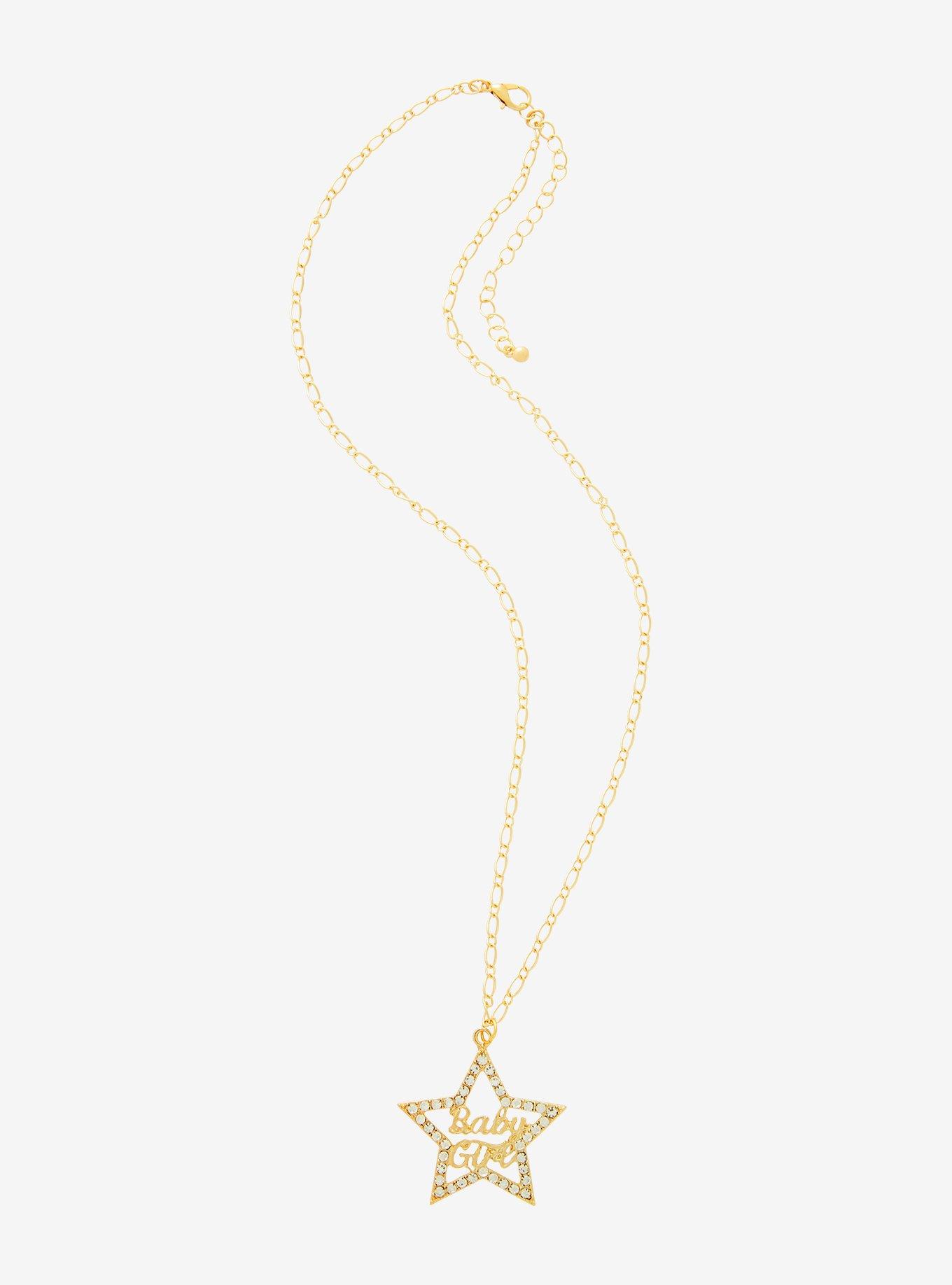 Aaliyah Baby Girl Rhinestone Star Necklace, , alternate