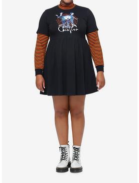Coraline Stripe Mock Neck Twofer Dress Plus Size, , hi-res