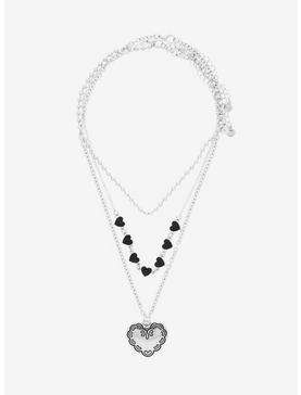 Heart Ball Chain Necklace Set, , hi-res