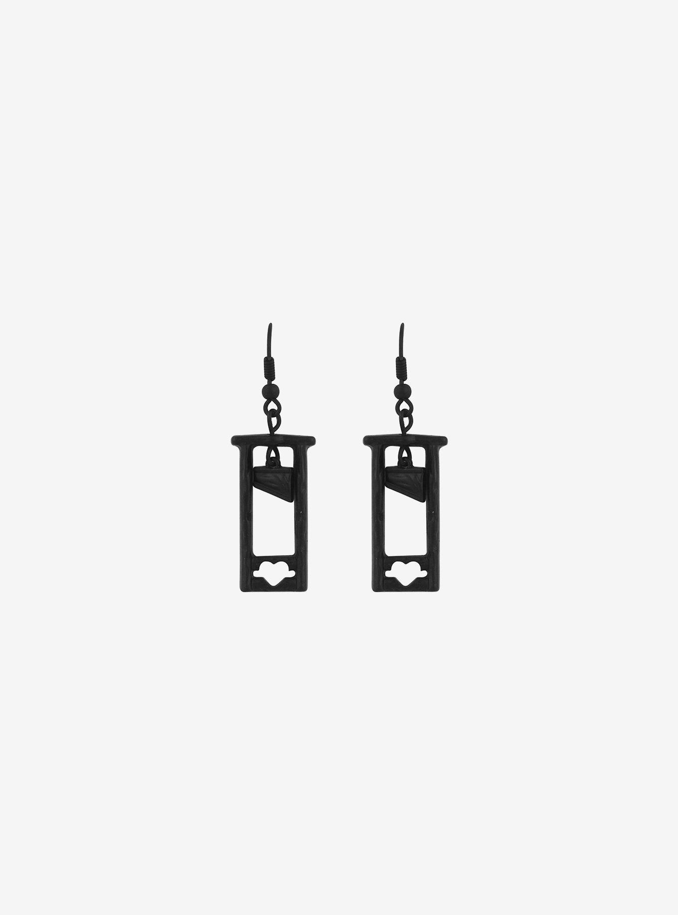 Social Collision Black Guillotine Earrings, , alternate
