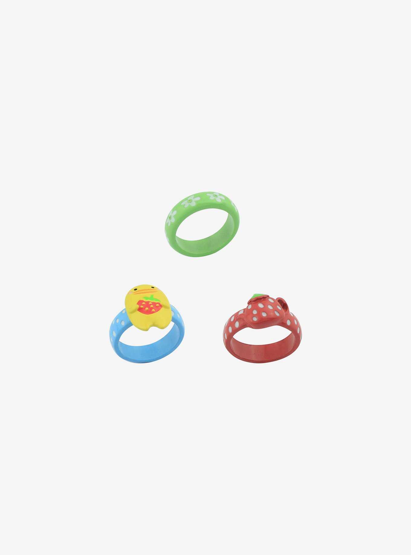 Sweet Society Duck Strawberry Chunky Ring Set, , hi-res