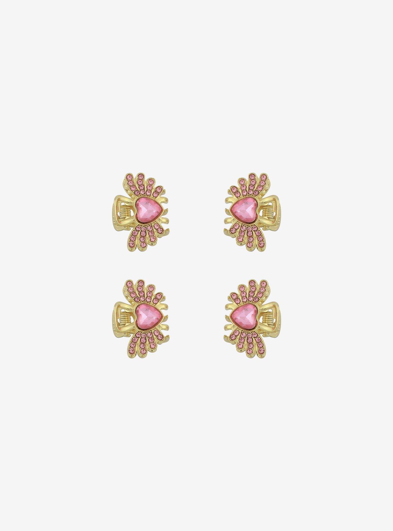 Sweet Society Pink Heart Wing Mini Claw Hair Clip Set, , alternate
