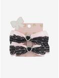 Sweet Society Pink & Black Lace Heart Hair Bow Set, , alternate
