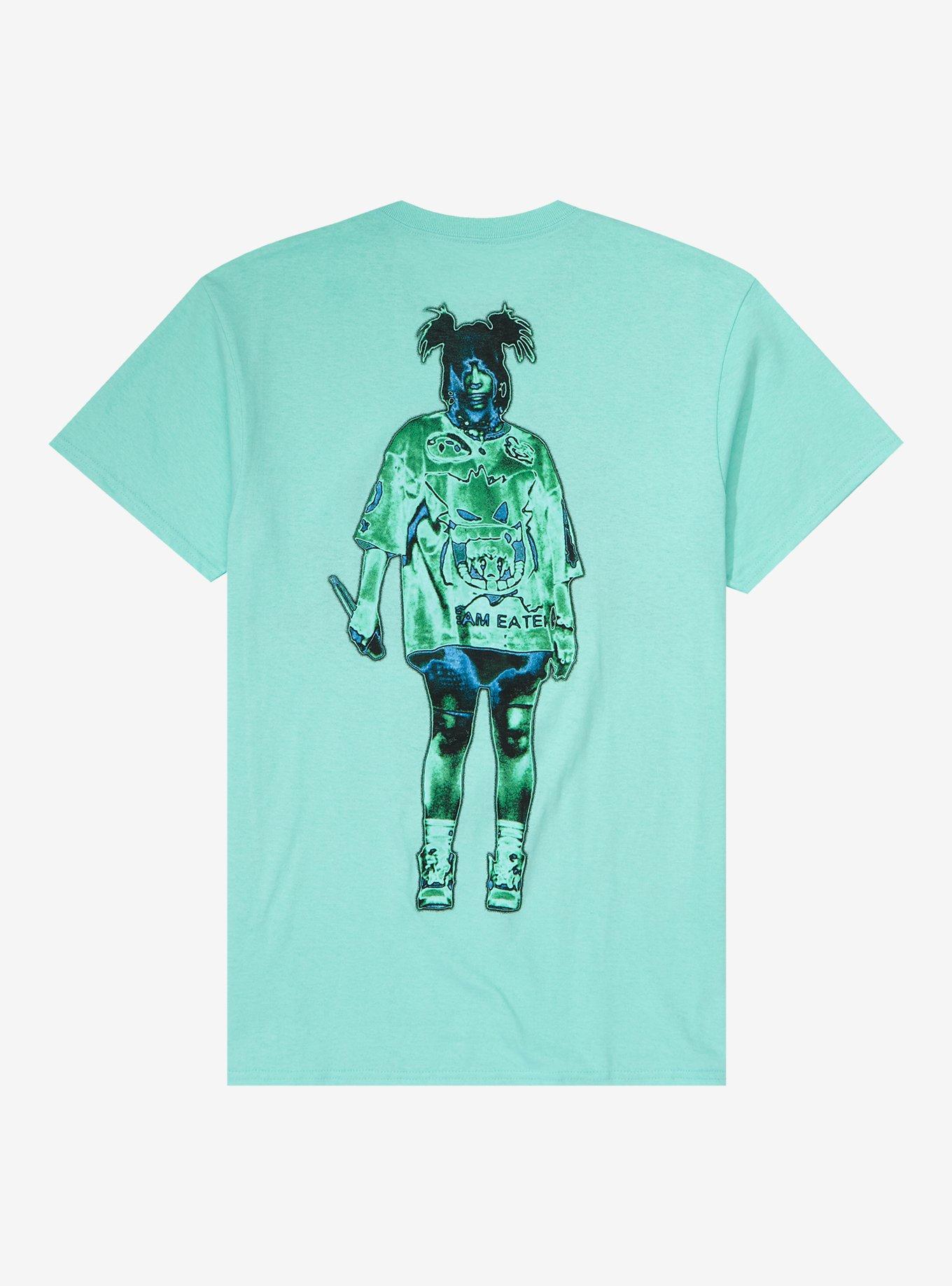 Billie Eilish Graffiti Glitch T-Shirt, TEAL, alternate
