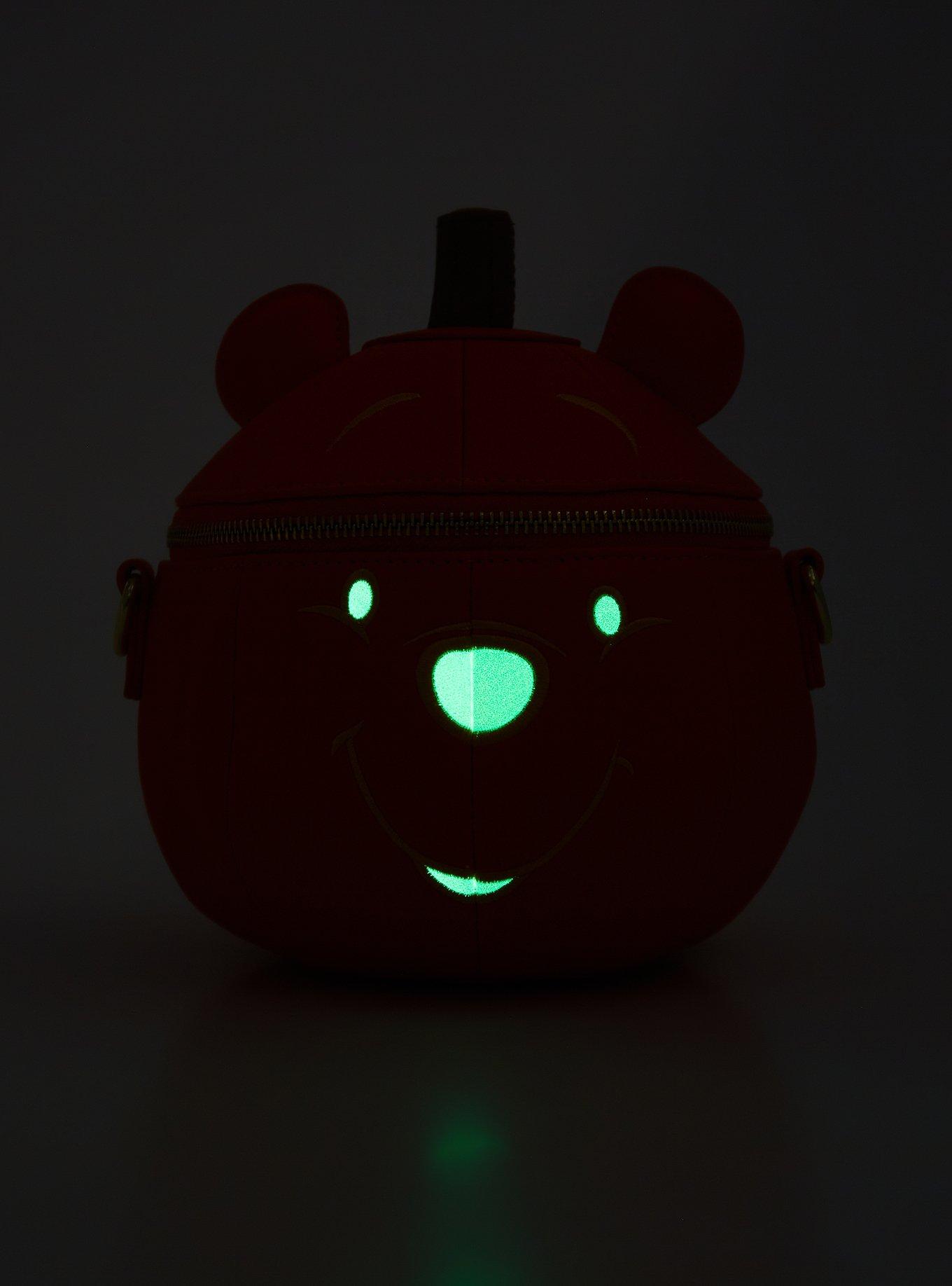 Loungefly Disney Winnie the Pooh Jack-O'-Lantern Pooh Bear Figural Glow-In-The-Dark Crossbody Bag, , alternate