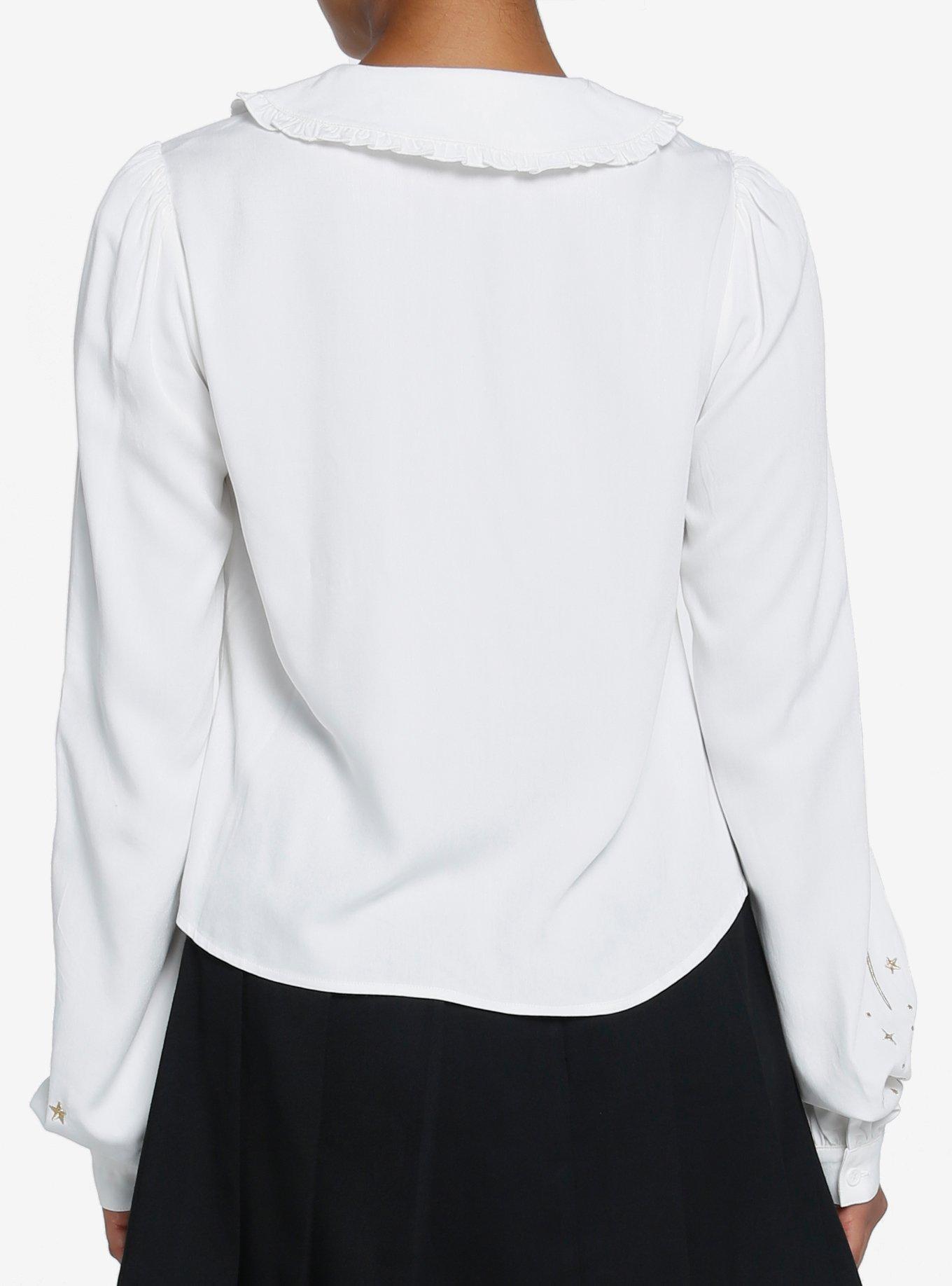 Harry Potter Deathly Hallows Collar Long-Sleeve Woven Button-Up, ANTIQUE WHITE, alternate