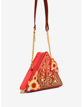Loungefly Harry Potter Floral Deathly Hallows Figural Crossbody Bag, , hi-res