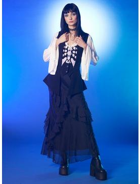 Corpse Bride Skeleton Hi-Low Girls Waistcoat Vest, , hi-res