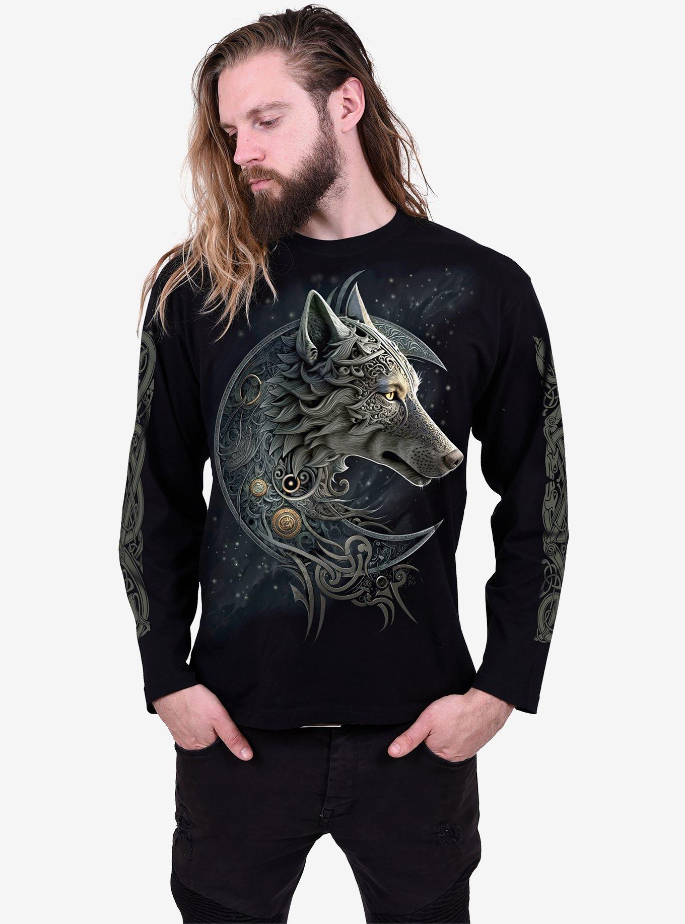 Celtic Wolf Long-Sleeve, BLACK, alternate