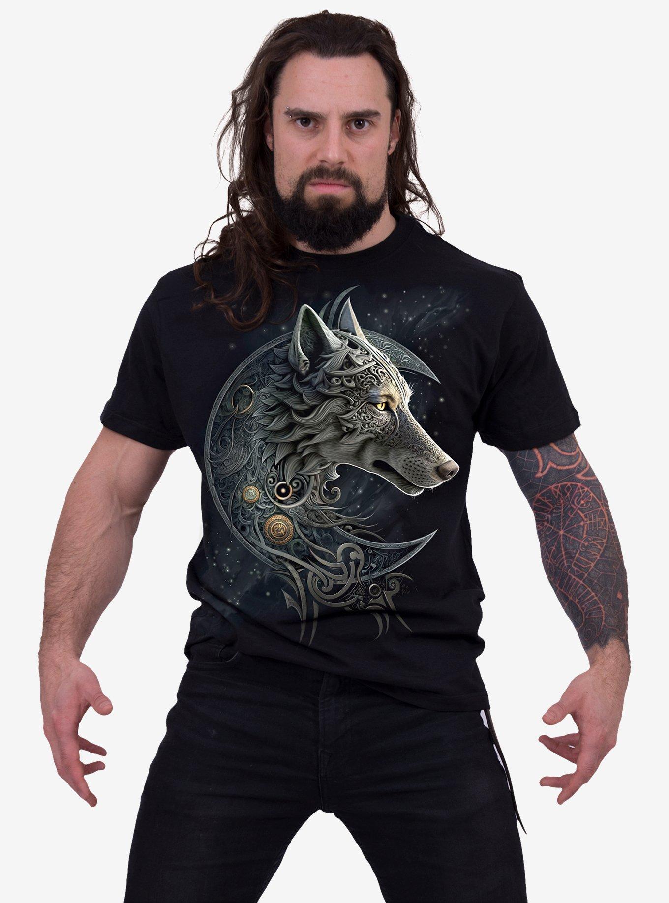 Celtic Wolf T-Shirt, BLACK, alternate