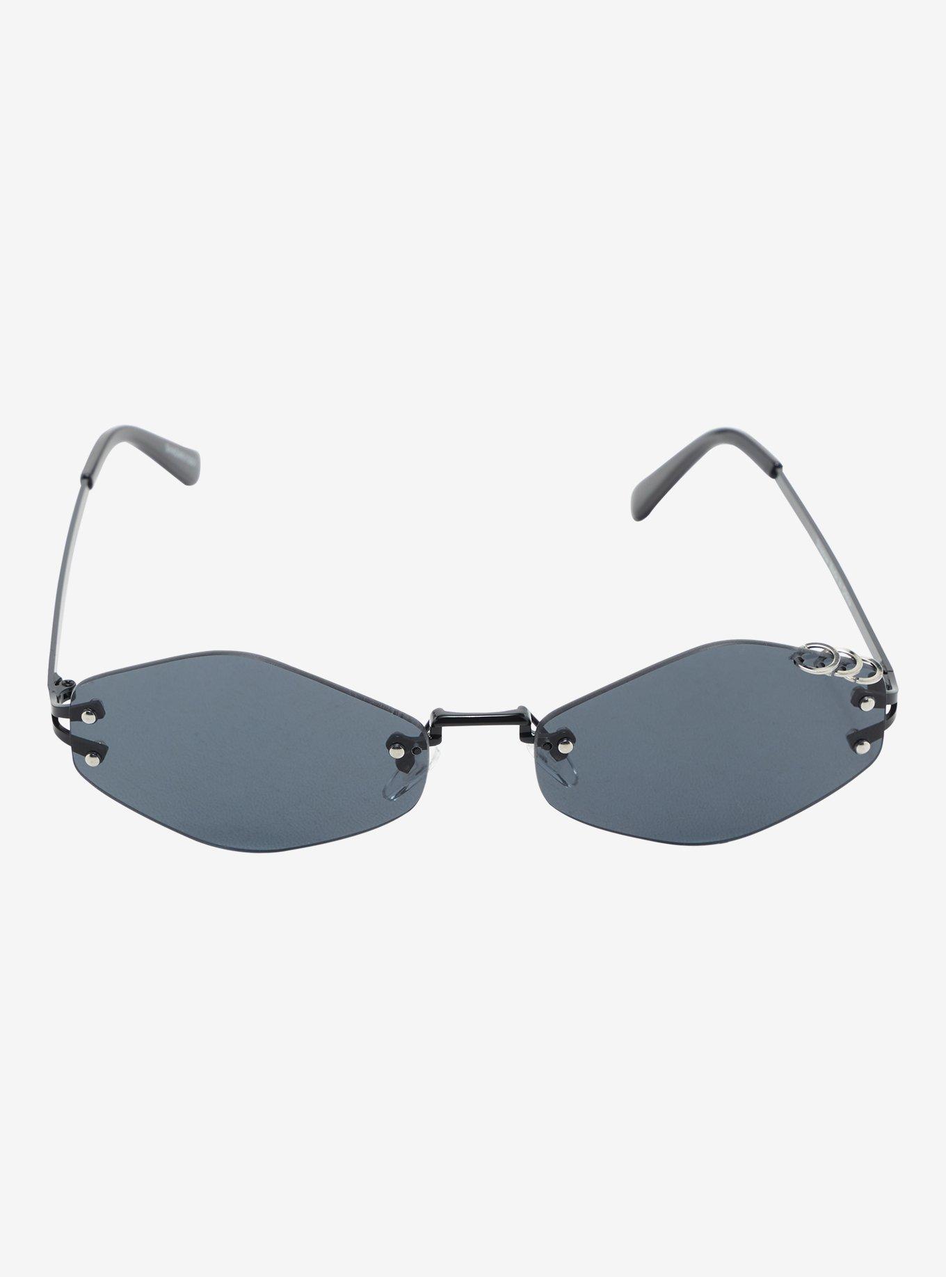 Black Frameless Sunglasses, , alternate