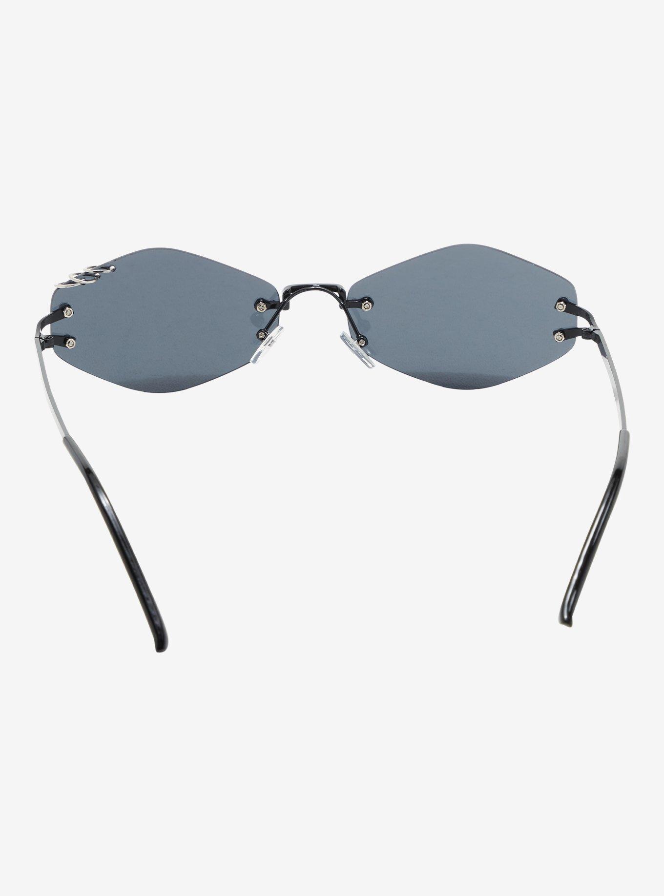 Black Frameless Sunglasses, , alternate