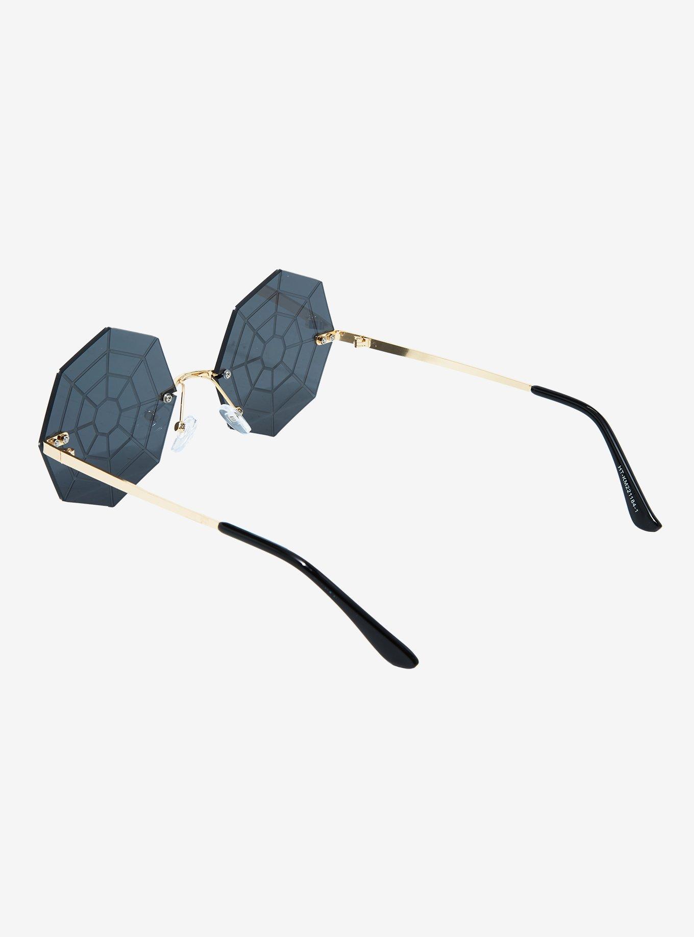 Black Spiderweb Sunglasses, , alternate