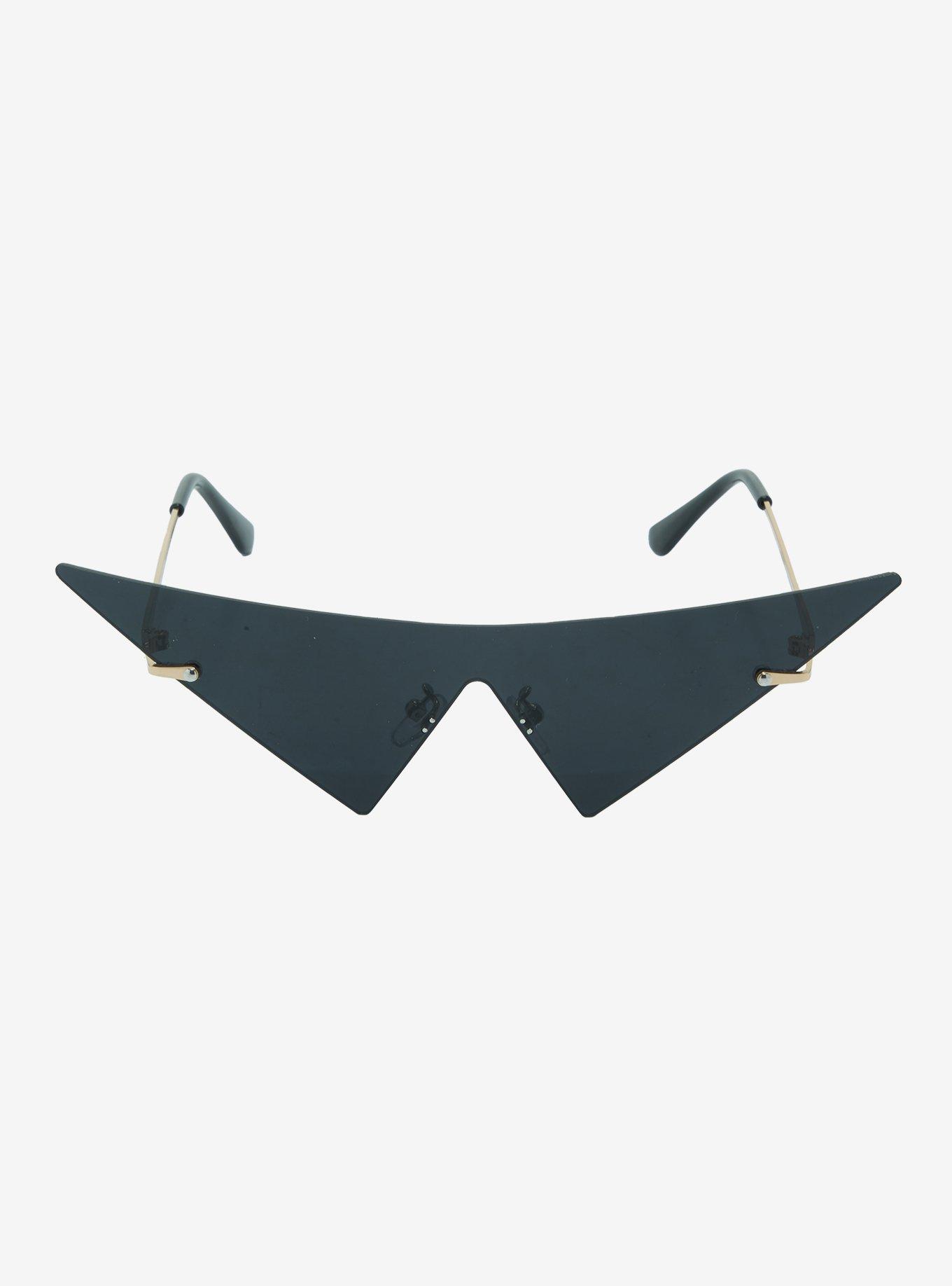 Black Triangular Sunglasses, , alternate