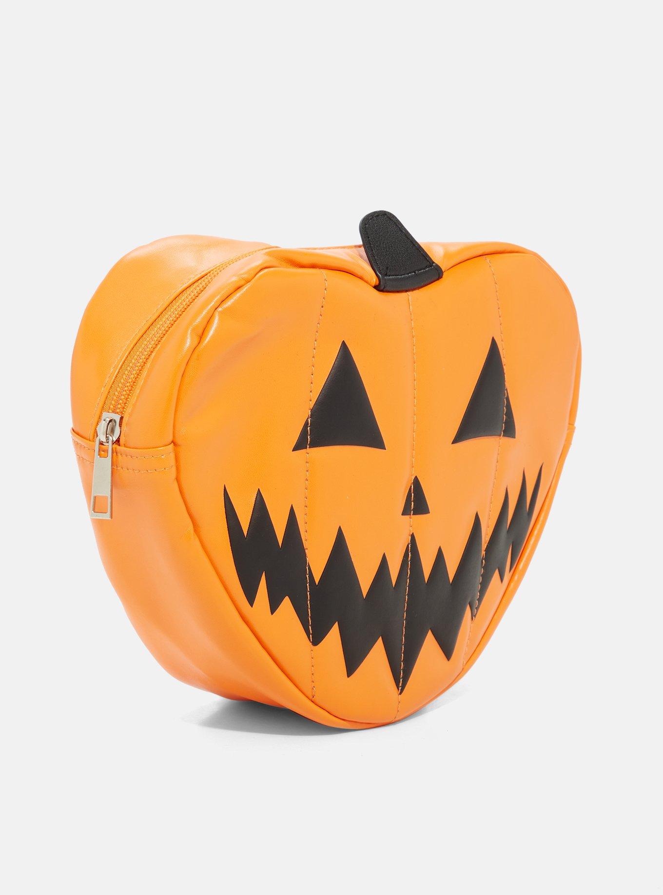 Pumpkin Heart Figural Makeup Bag, , alternate