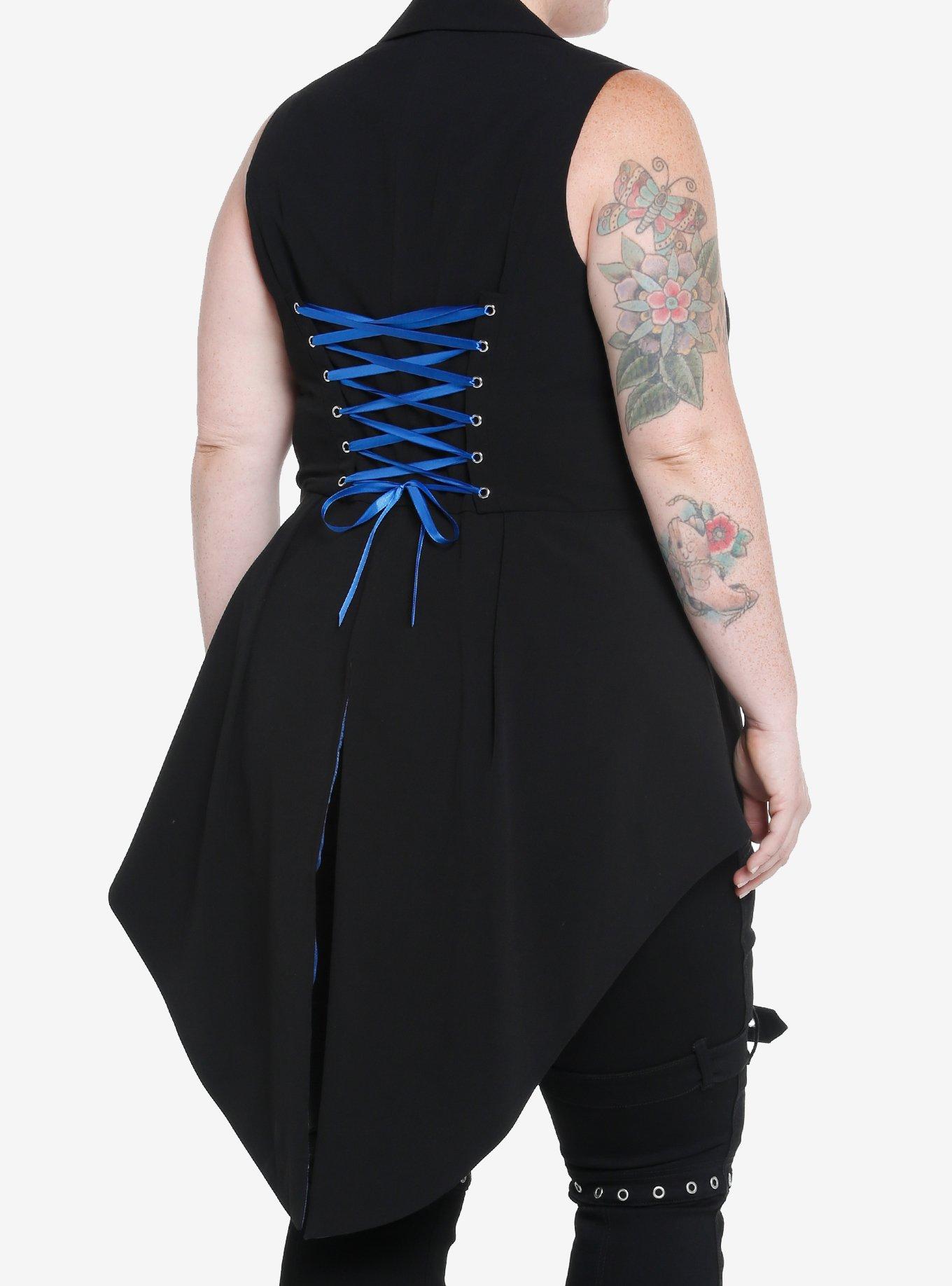 Corpse Bride Skeleton Hi-Low Waistcoat Vest Plus Size, MULTI, alternate - view 3