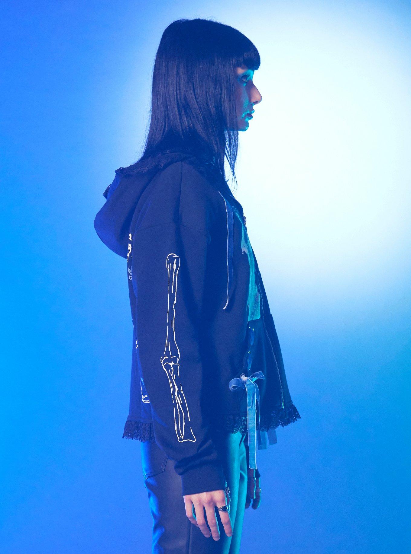 Corpse Bride Velvet Lace Hoodie, MULTI, alternate