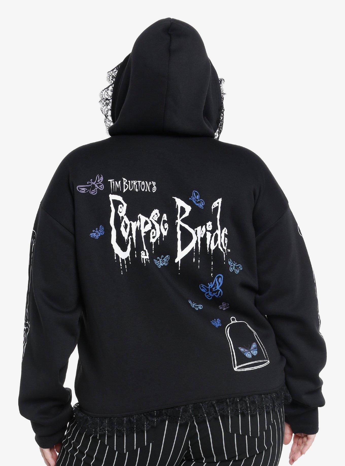 Corpse Bride Velvet Lace Hoodie Plus Size, MULTI, alternate