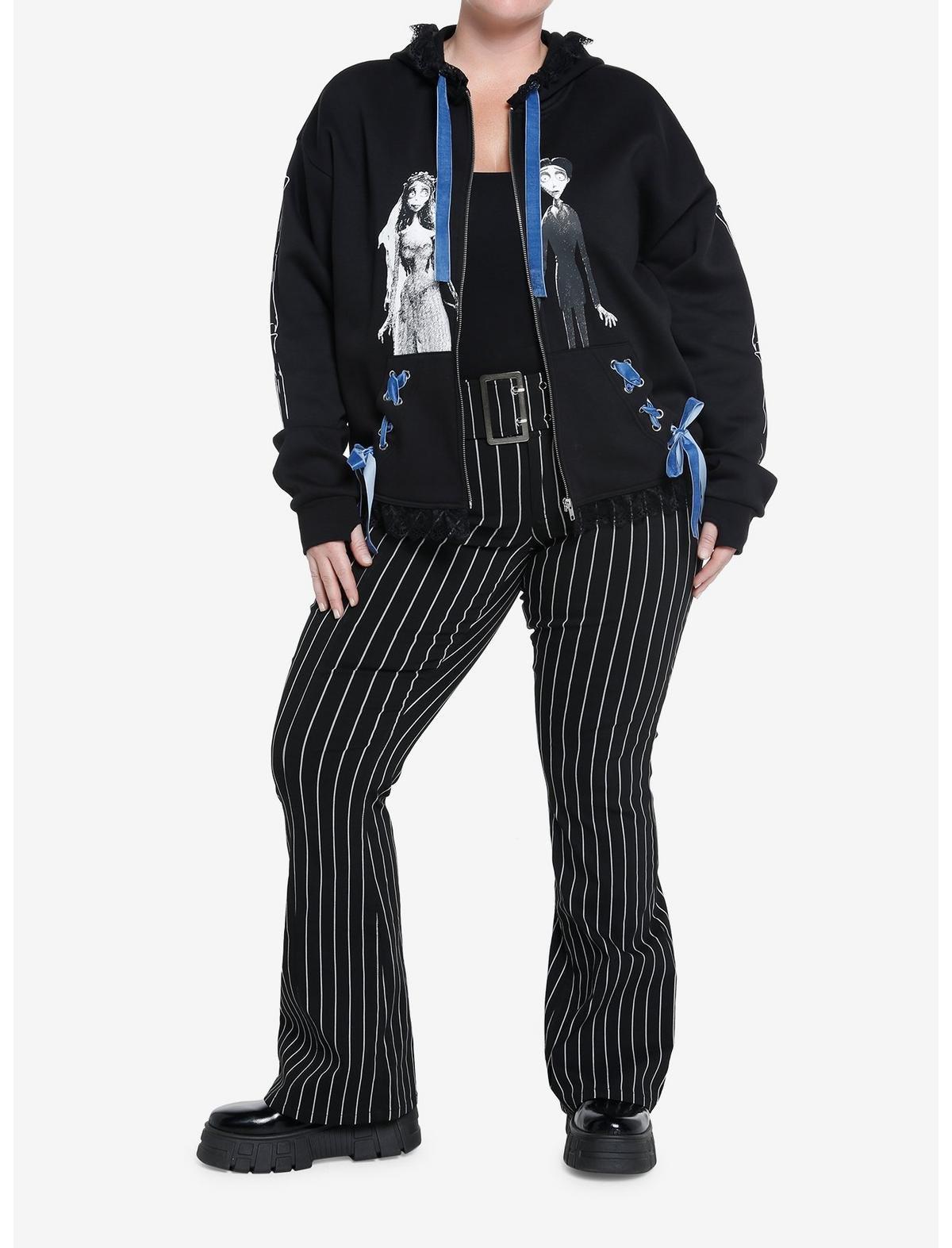 Corpse Bride Velvet Lace Hoodie Plus Size, MULTI, alternate