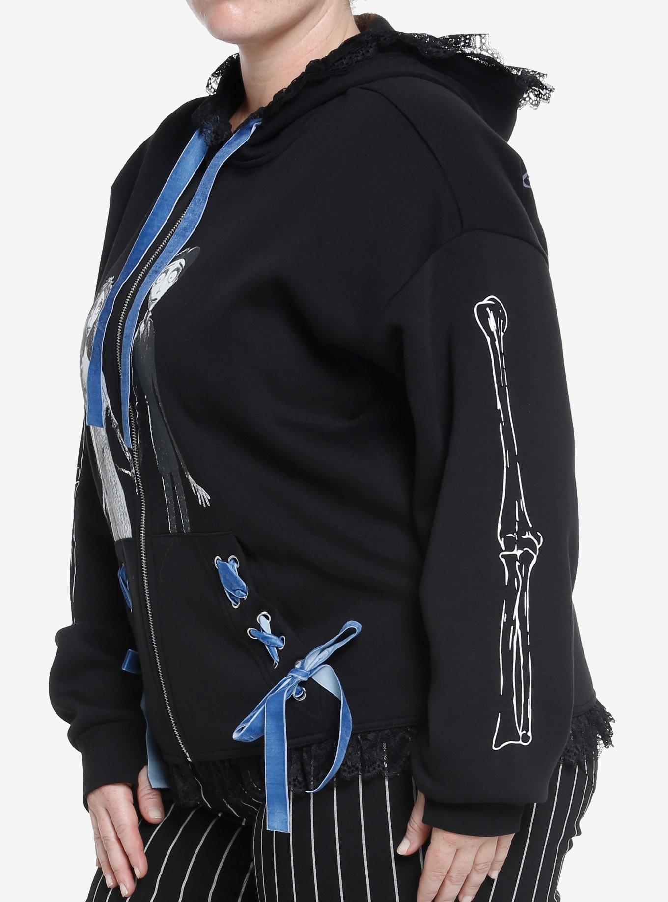 Corpse Bride Velvet Lace Hoodie Plus Size, MULTI, alternate