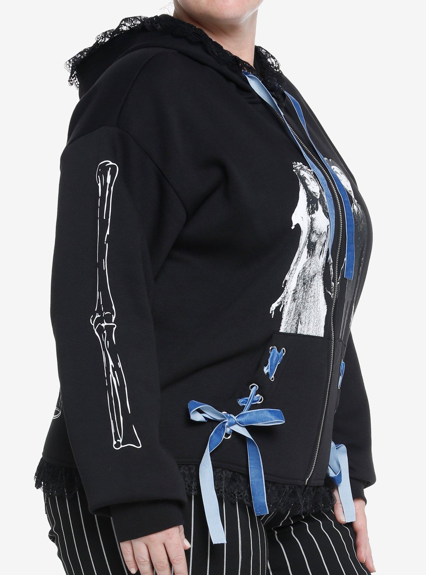Corpse Bride Velvet Lace Hoodie Plus Size, MULTI, alternate