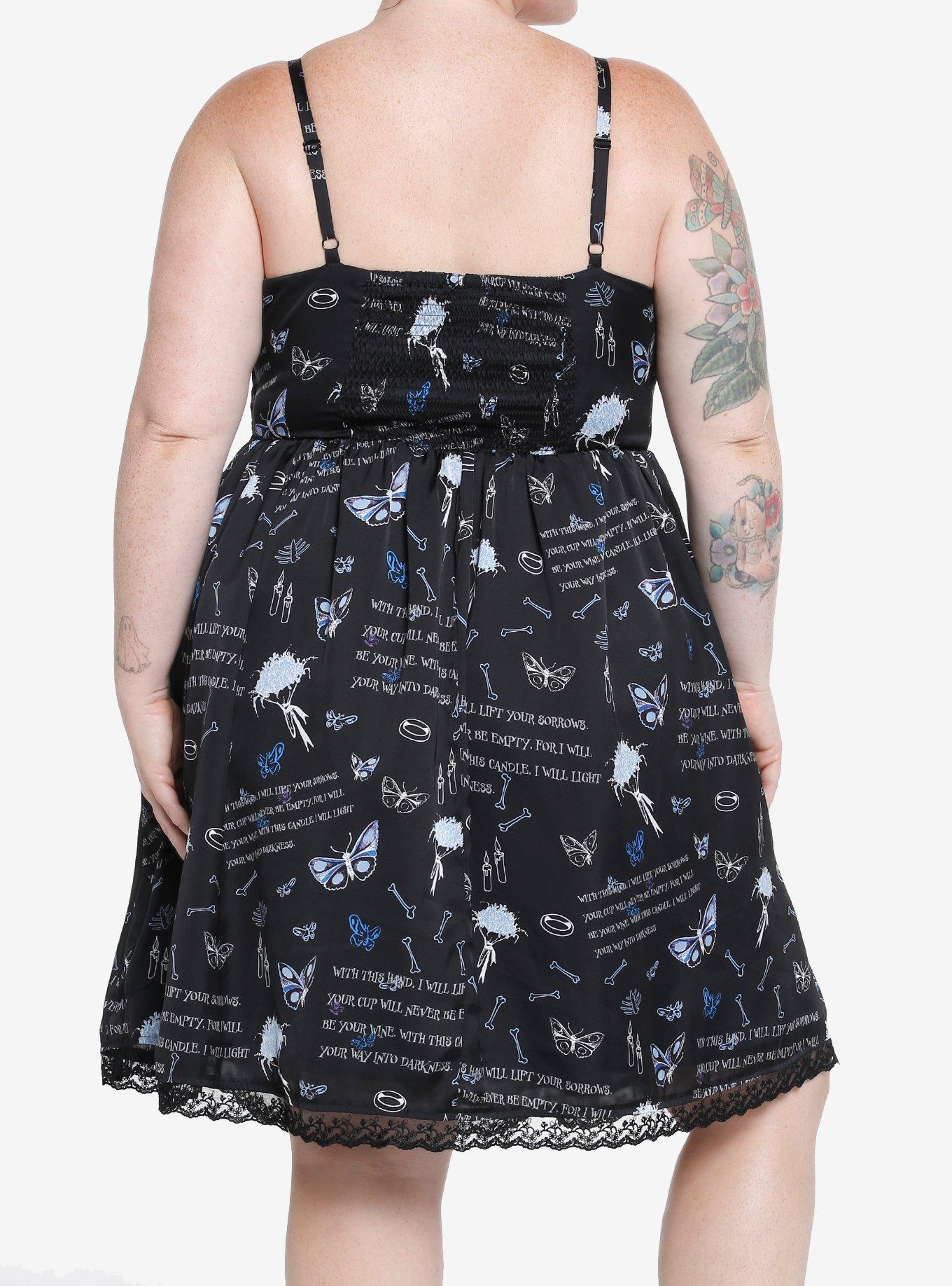 Corpse Bride Rib Cage Lace-Up Dress Plus Size, MULTI, alternate