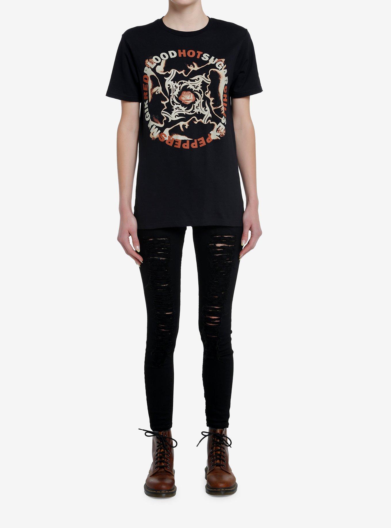 Red Hot Chili Peppers Blood Sugar Sex Magik Album Cover Boyfriend Fit Girls T-Shirt, BLACK, alternate