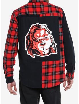 Child's Play Chucky Plaid Split Woven Button-Up, , hi-res