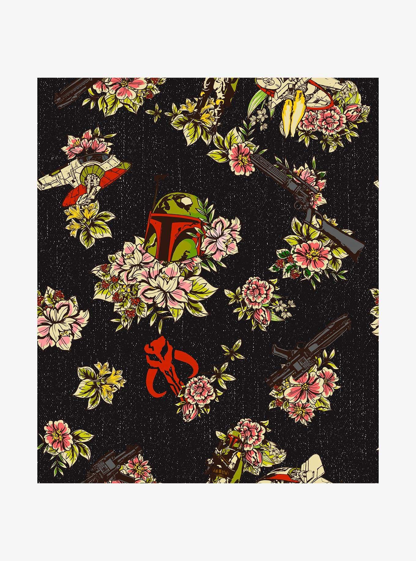 Star Wars Boba Fett Floral Woven Button-Up, , hi-res