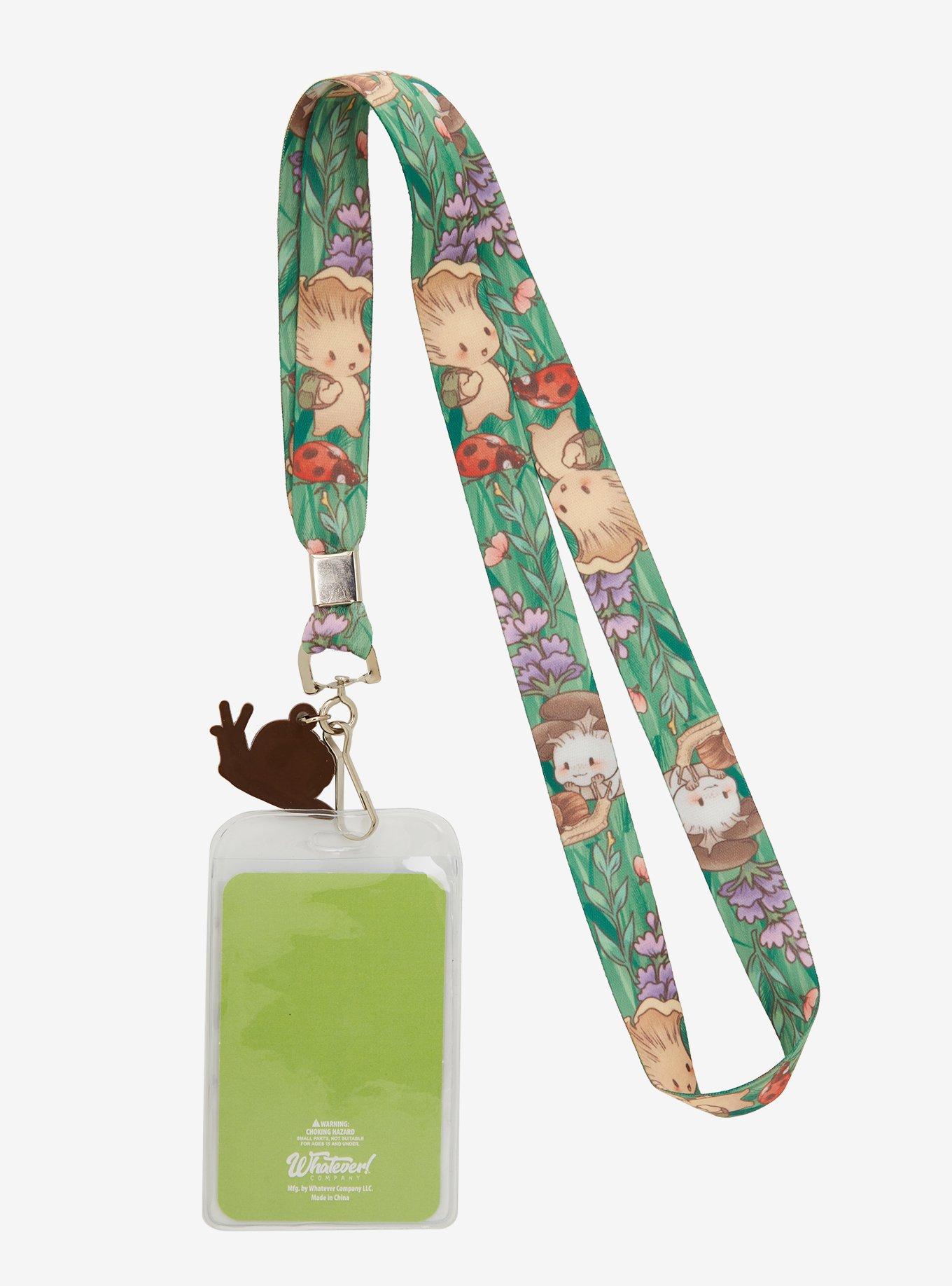 Mushrooms & Foliage Allover Print Lanyard - BoxLunch Exclusive, , alternate