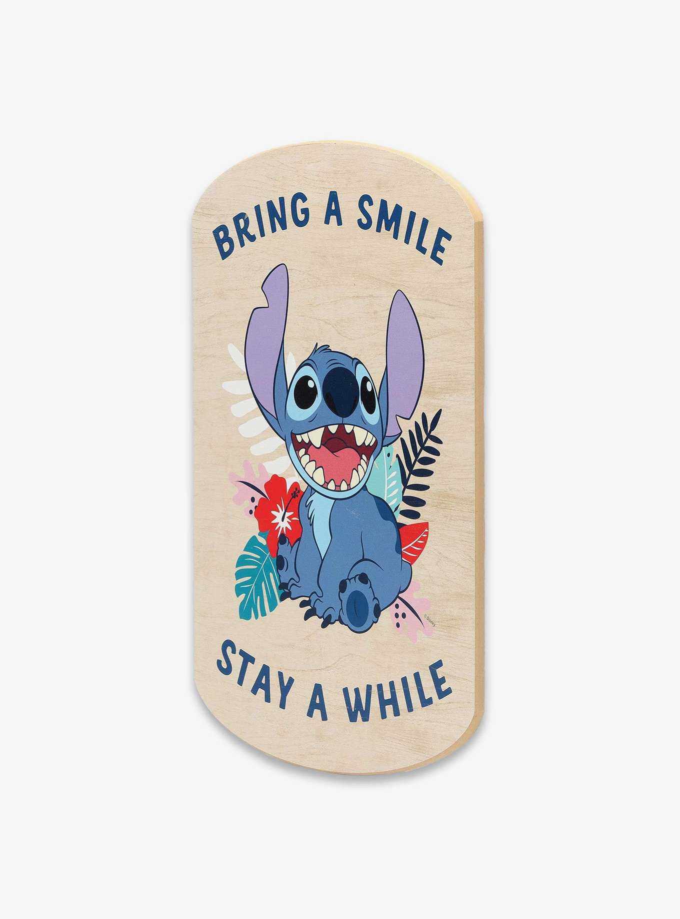 Disney Lilo & Stitch Bring A Smile Stay A While Wood Wall Decor, , hi-res