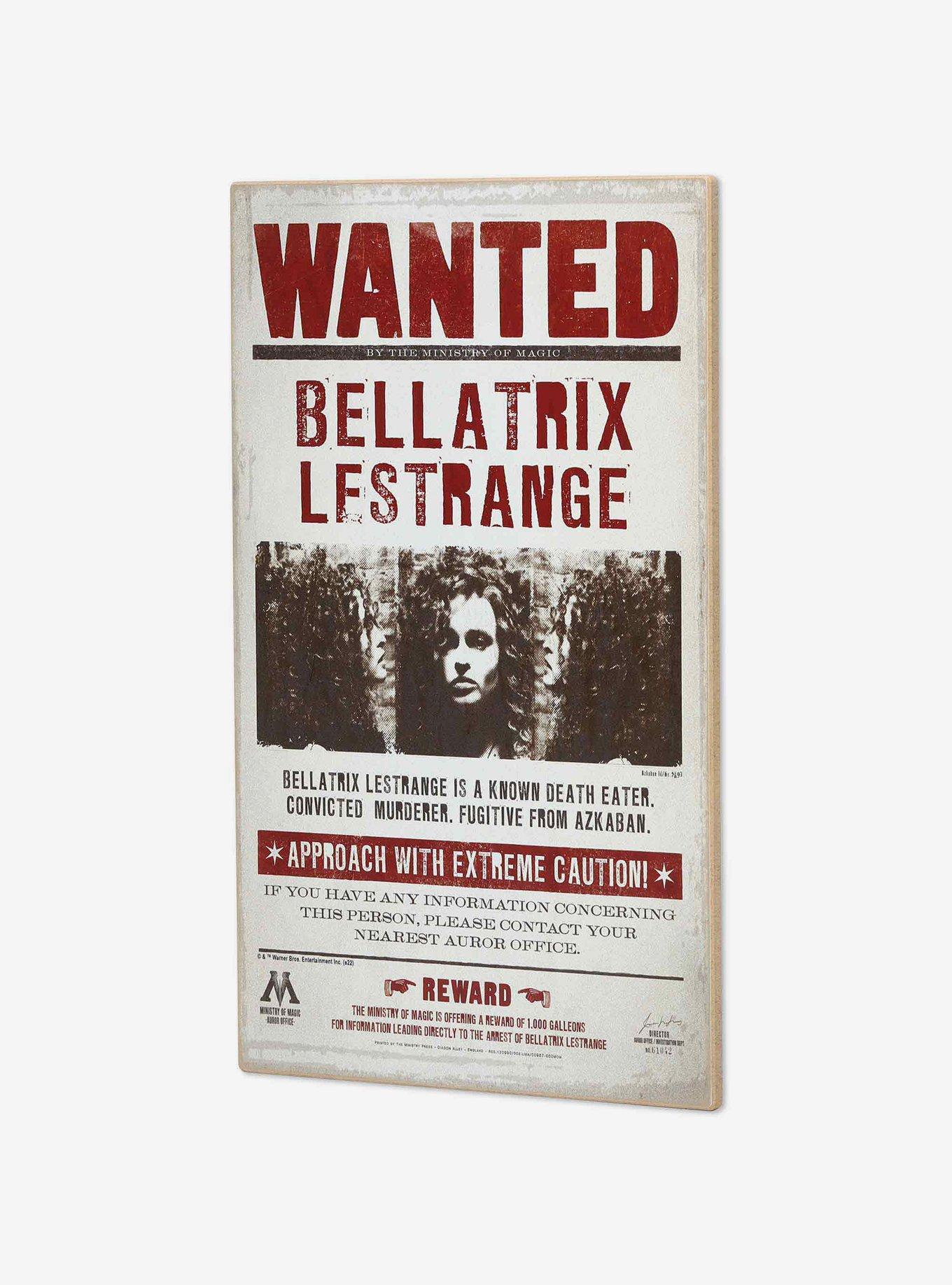 Harry Potter Bellatrix Lestrange Wanted Poster Wood Wall Decor, , alternate