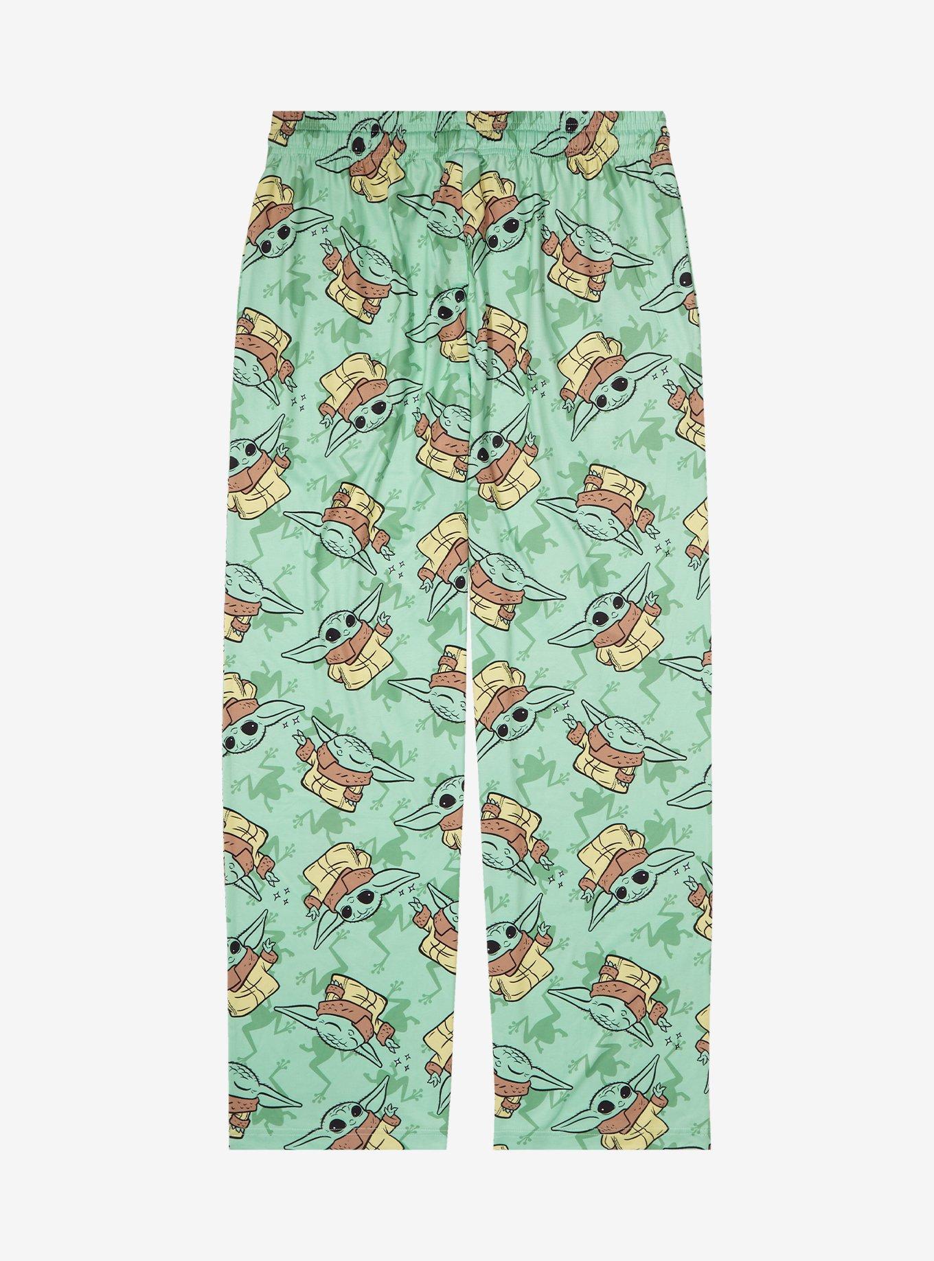Star Wars The Mandalorian Grogu & Frogs Allover Print Plus Size Sleep Pants - BoxLunch Exclusive, , hi-res