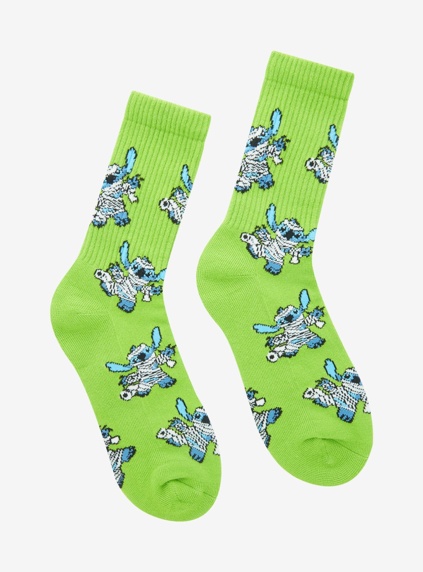 Disney Lilo & Stitch Mummy Stitch Allover Print Crew Socks - BoxLunch Exclusive , , alternate