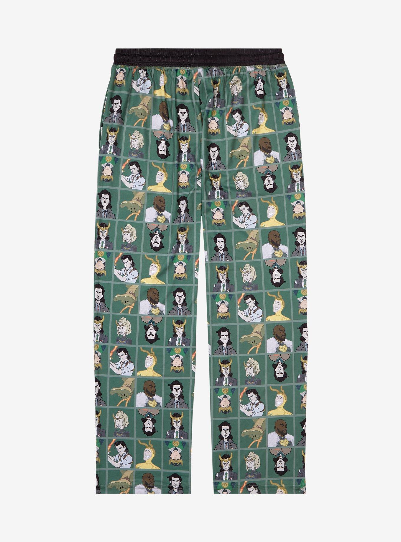 Marvel Loki Character Grid Plus Size Sleep Pants - BoxLunch Exclusive, HUNTER GREEN, alternate