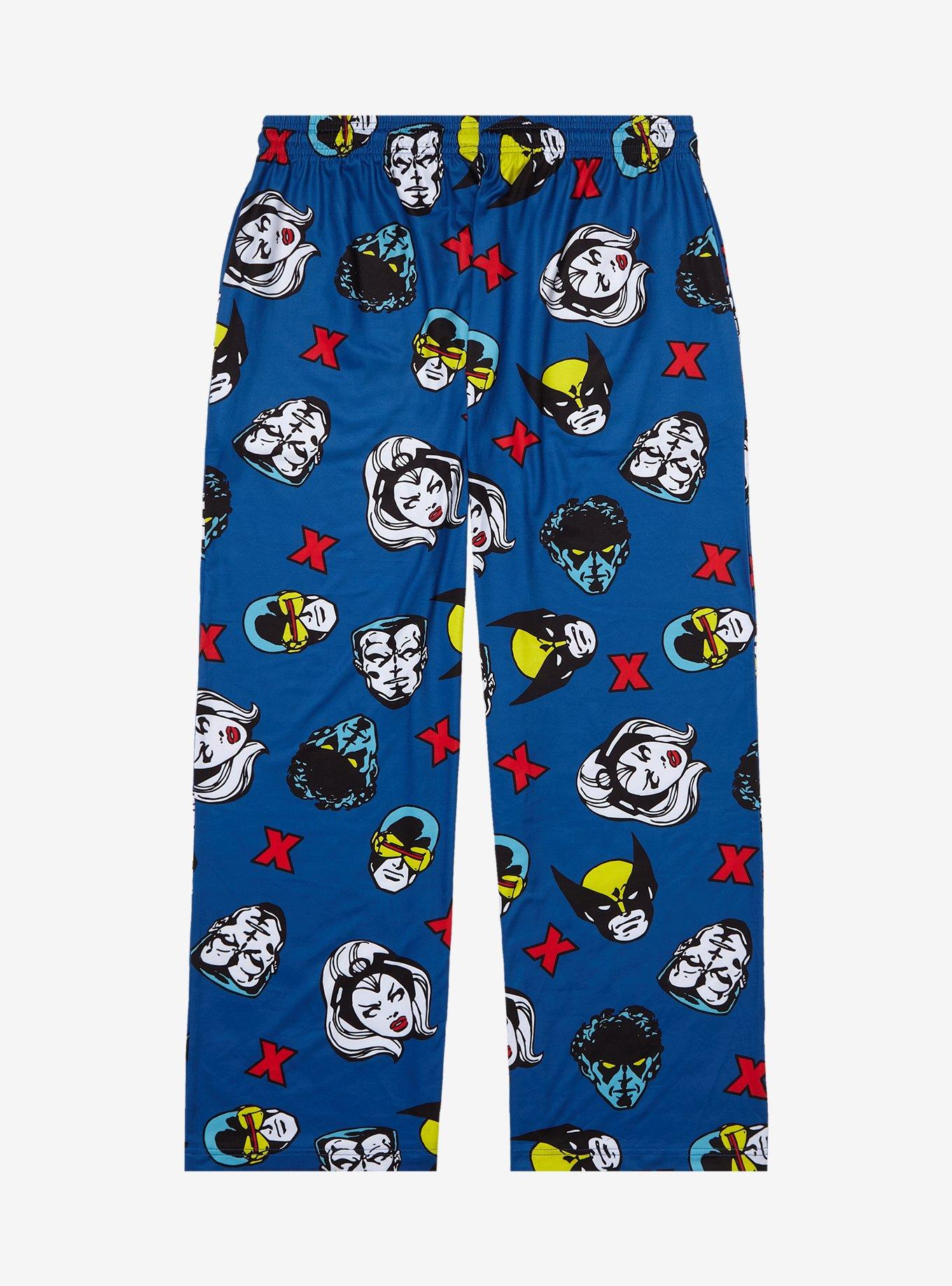 Marvel X-Men Character Portraits Allover Print Plus Size Sleep Pants - BoxLunch Exclusive, BLUE, alternate