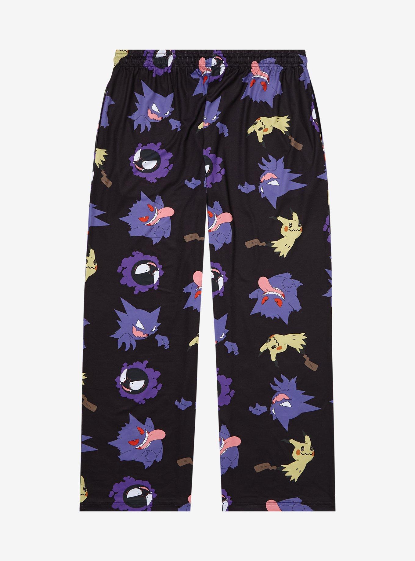 Pokémon Ghost Type Allover Print Women's Plus Size Sleep Pants - BoxLunch Exclusive, BLACK, alternate