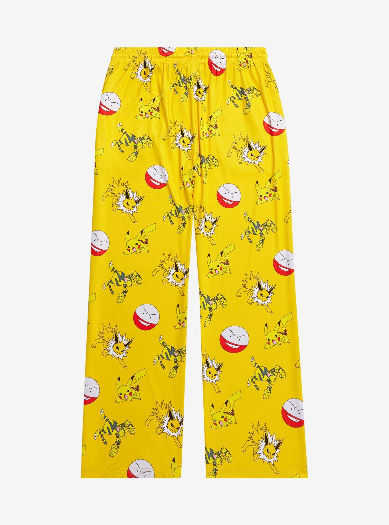 Pokémon Electric Type Allover Print Women's Plus Size Sleep Pants - BoxLunch Exclusive, LIGHT YELLOW, alternate