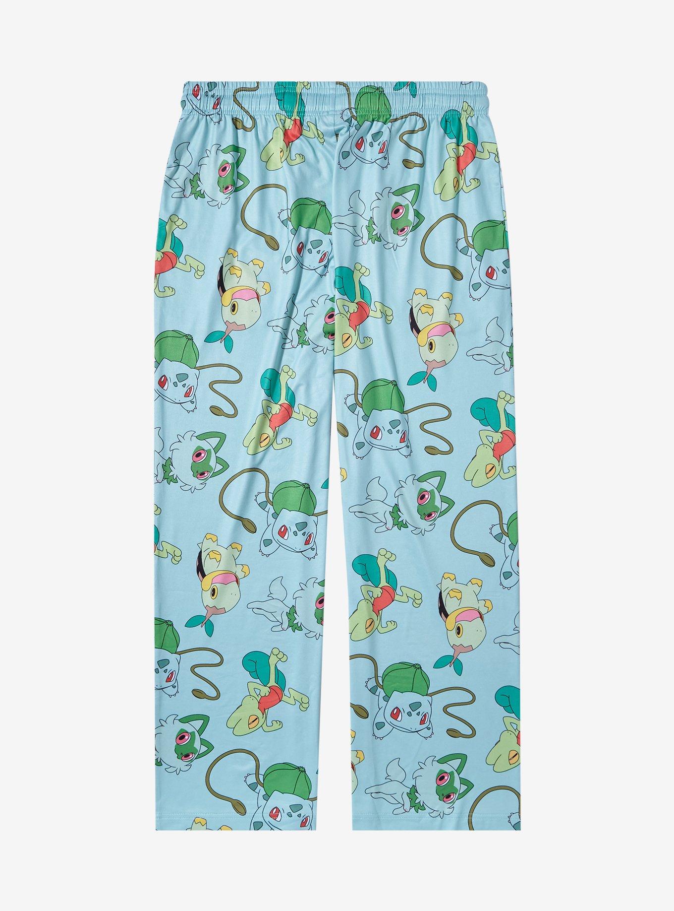 Pok&eacute;mon Grass Type Allover Print Women's Plus Size Sleep Pants - BoxLunch Exclusive, LIGHT GREEN, alternate