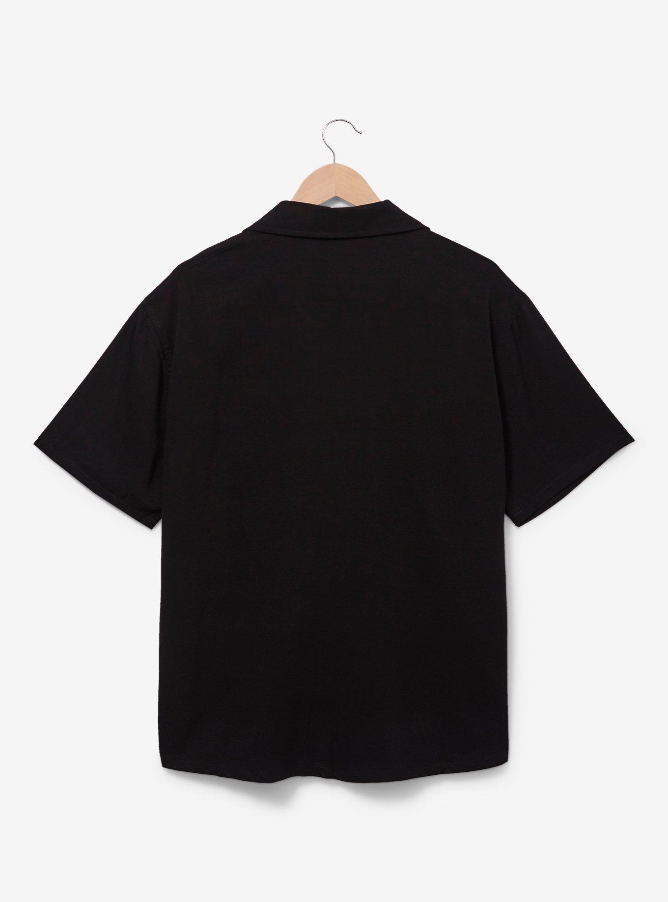 Disney Pixar Coco Sugar Skulls & Florals Button-Up T-Shirt - BoxLunch Exclusive, BLACK, alternate