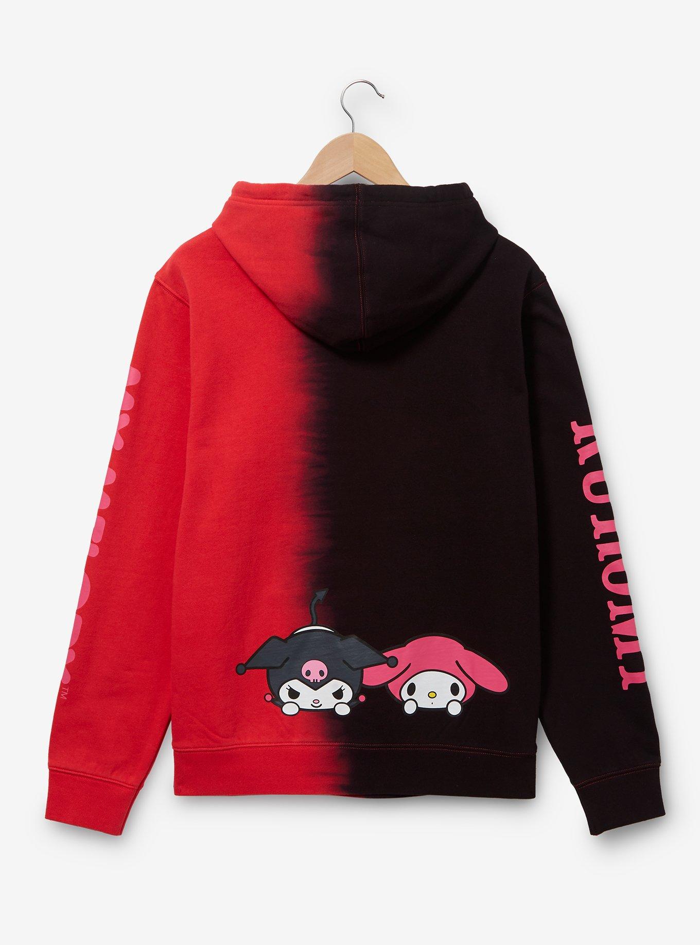 Sanrio Kuromi & My Melody Split Dye Hoodie - BoxLunch Exclusive, BLACK, alternate