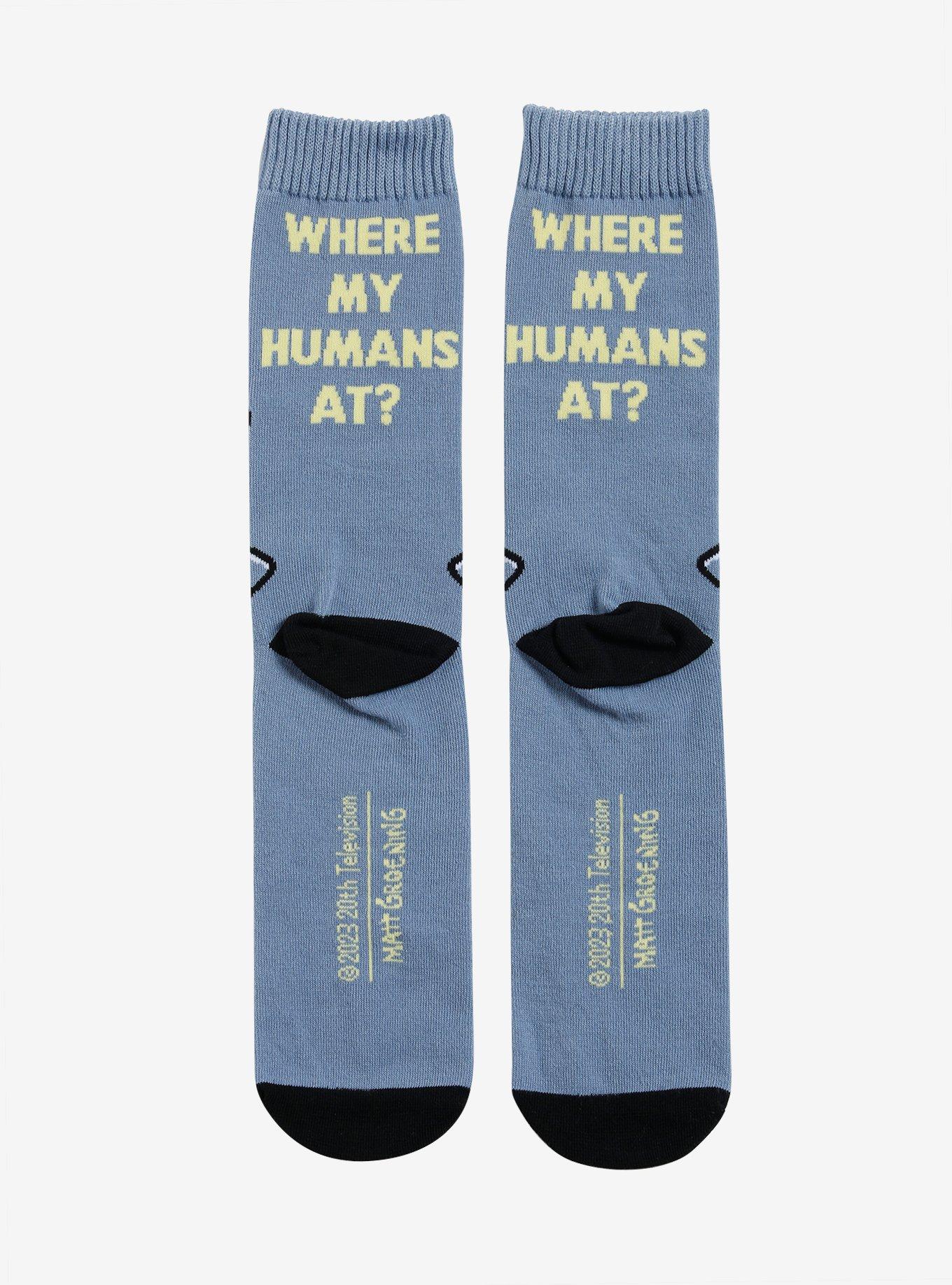 Futurama Bender Humans Crew Socks, , alternate