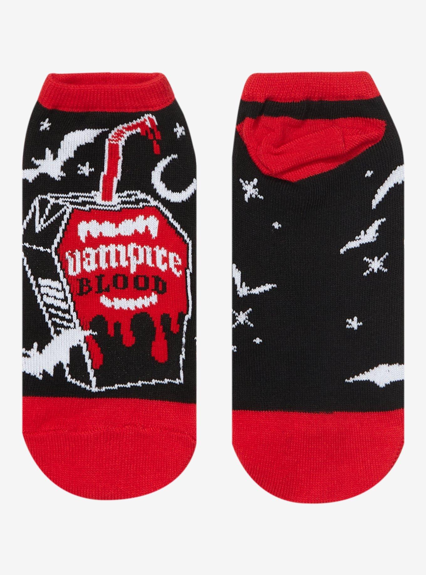 Vampire Blood Carton No-Show Socks, , alternate