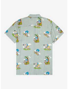 Sonic the Hedgehog Scenic Allover Print Woven Button-Up - BoxLunch Exclusive, , hi-res