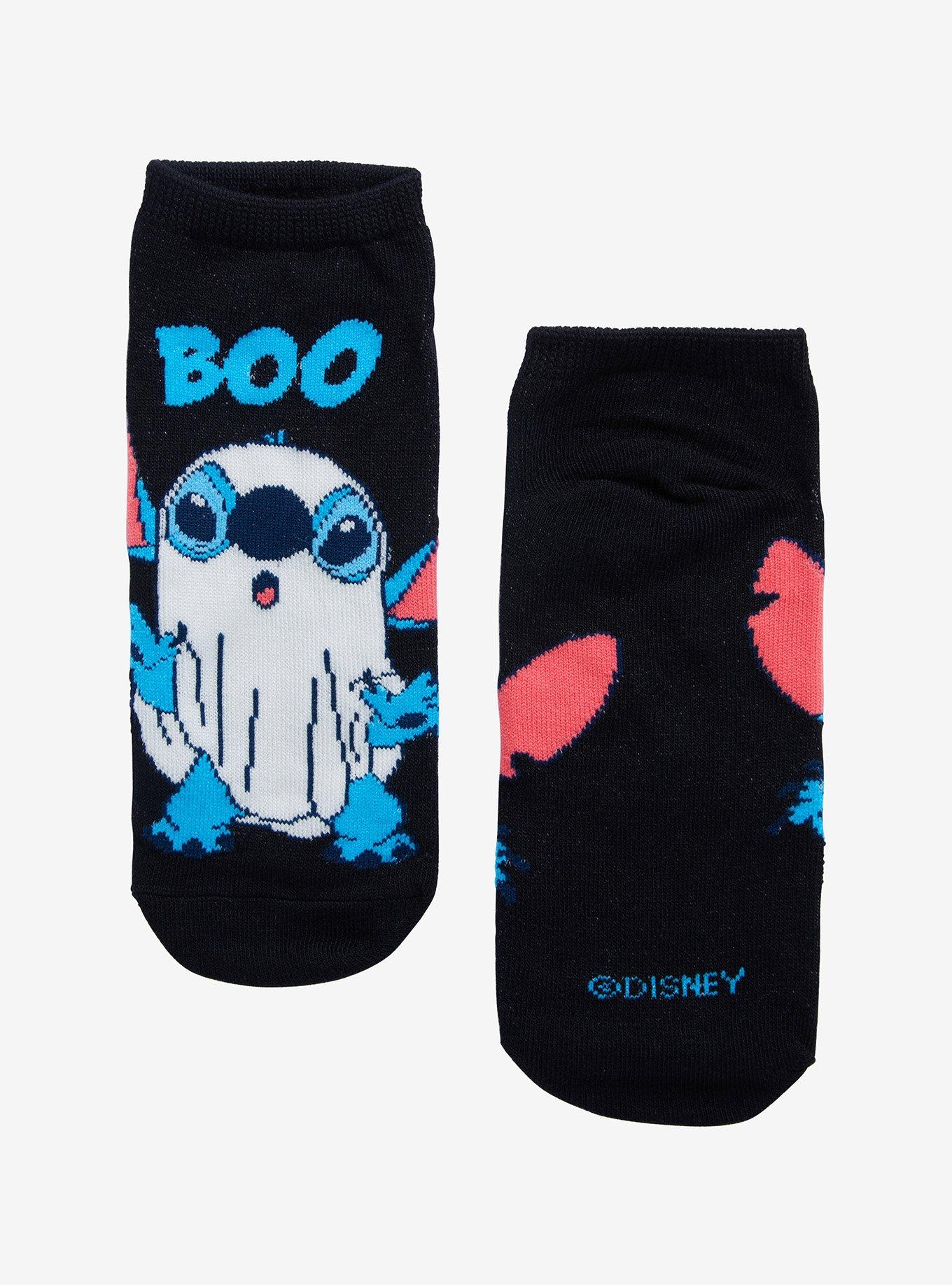 Disney Lilo & Stitch Glow-In-The-Dark Ghost No-Show Socks, , alternate