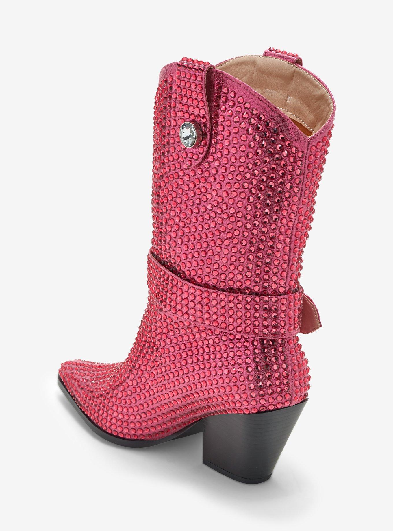 Azalea Wang Pink Bling Cowboy Boot, MULTI, alternate