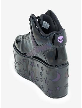 YRU Black Reflective Celestial Platform Sneakers, , hi-res